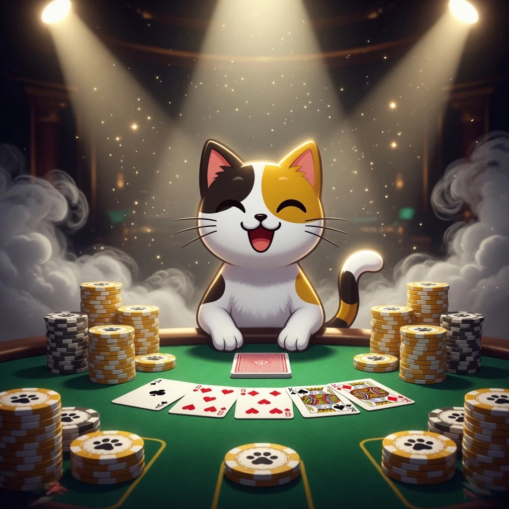LuckyCalico hero banner featuring the calico cat mascot against a gold casino atmosphere background